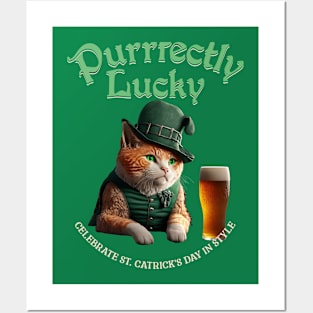 St Patrick's day lucky cat Posters and Art